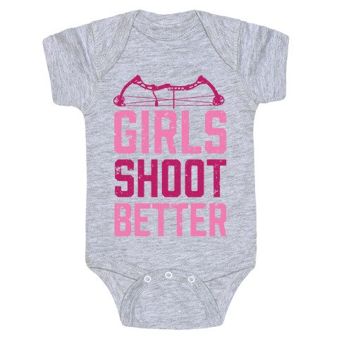 Girls Shoot Better (Bow) Baby One-Piece