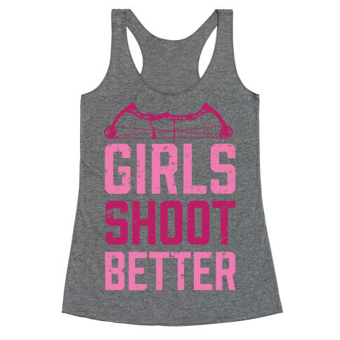 Girls Shoot Better (Bow) Racerback Tank Top