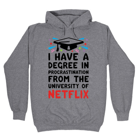 I Have A Degree In Procrastination From The University Of Netflix Hooded Sweatshirt