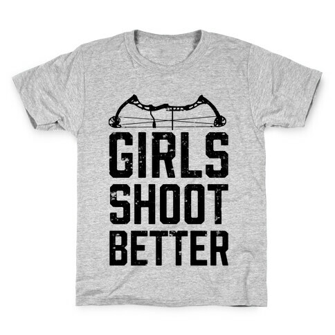 Girls Shoot Better (Bow) Kids T-Shirt