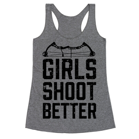 Girls Shoot Better (Bow) Racerback Tank Top