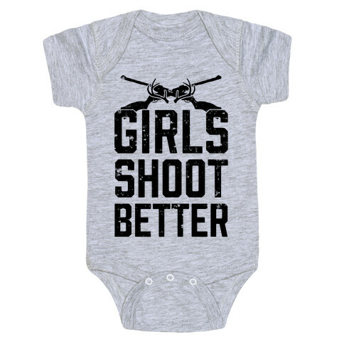 Girls Shoot Better (Rifle) Baby One-Piece