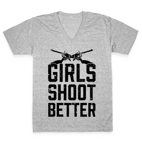 Girls Shoot Better (Rifle) V-Neck Tee Shirt