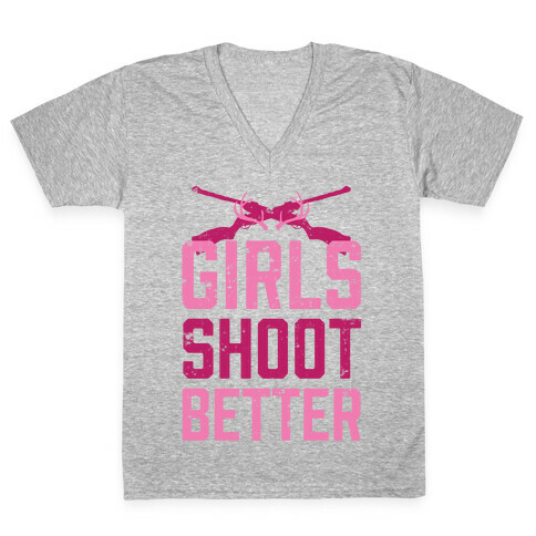 Girls Shoot Better (Rifle) V-Neck Tee Shirt