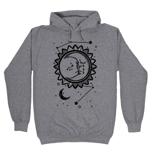 Sun and Moon Faces Hooded Sweatshirt