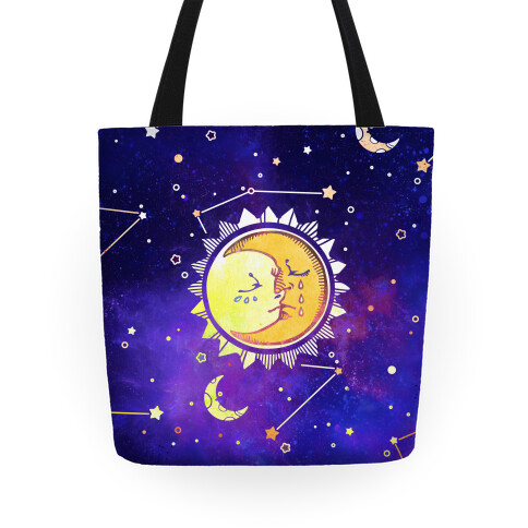 Sun and Moon Faces Tote