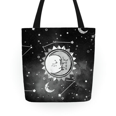 Sun and Moon Faces Tote