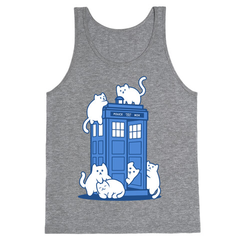 Catipose and the Tardis Tank Top