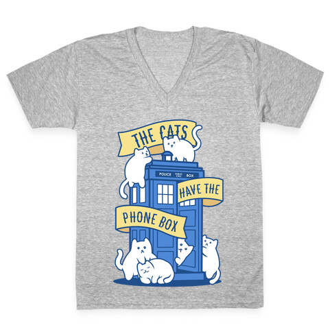 The Cats Have the Phone Box! V-Neck Tee Shirt