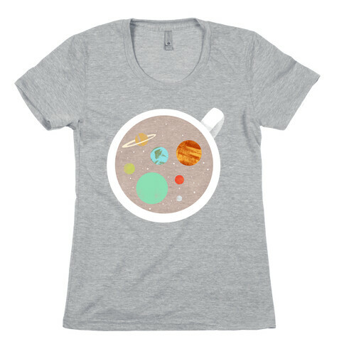 Coffee & Space Planets Womens T-Shirt