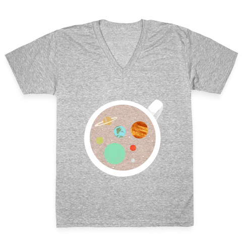 Coffee & Space Planets V-Neck Tee Shirt