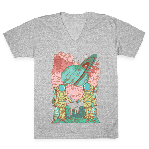 The Lovers in Space V-Neck Tee Shirt