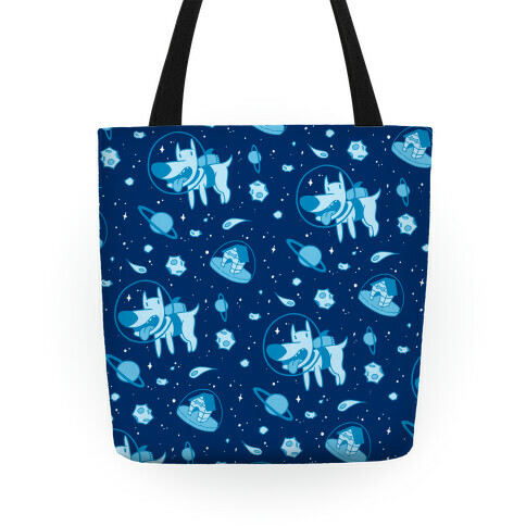 Blast Off Space Dog Tote