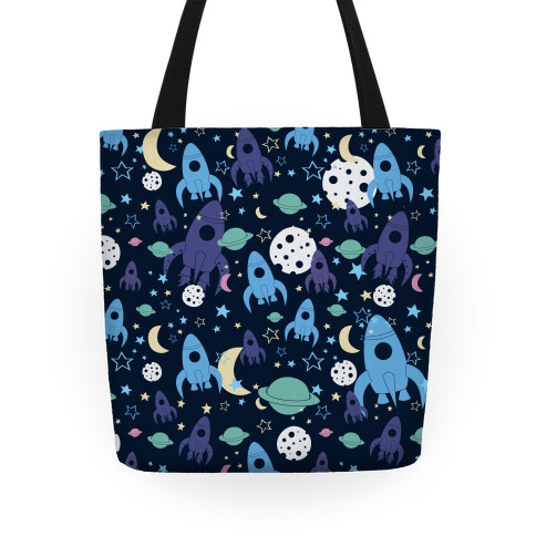 Rocket Space Pattern Tote