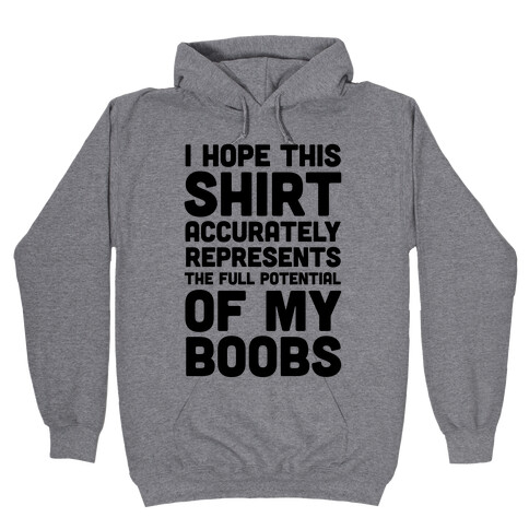 I Hope This Shirt Accurately Represents The Full Potential Of My Boobs Hooded Sweatshirt