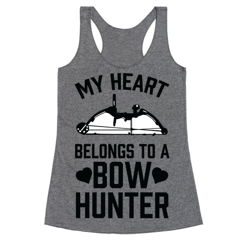 My Heart Belongs To A Bow Hunter Racerback Tank Top