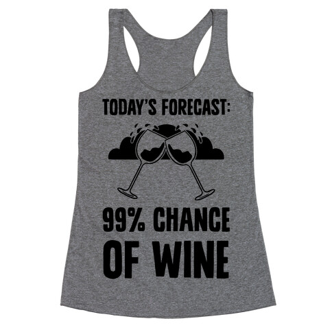 Today's Forecast: 99% Chance Of Wine Racerback Tank Top