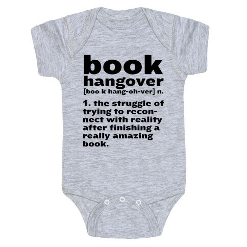 Book Hangover Definition Baby One-Piece
