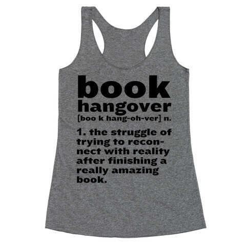 Book Hangover Definition Racerback Tank Top