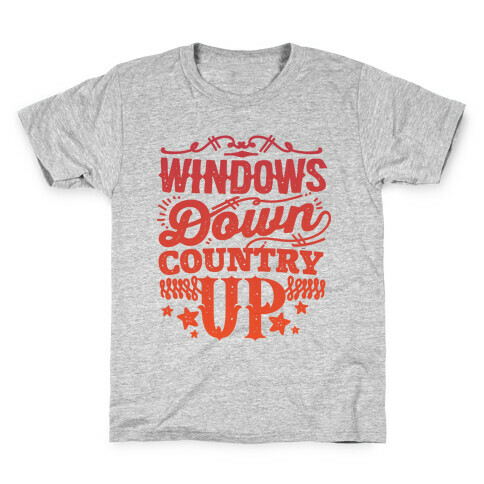 Windows Down Country Up Kids T-Shirt