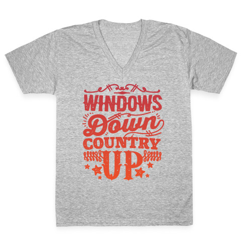 Windows Down Country Up V-Neck Tee Shirt