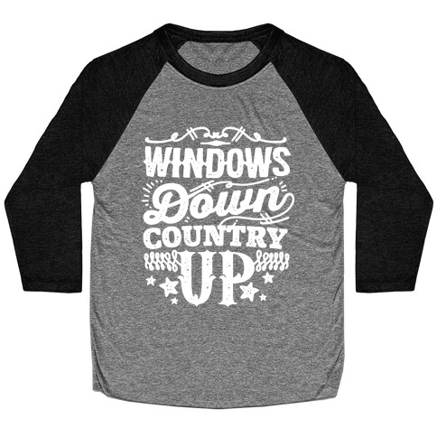 Windows Down Country Up Baseball Tee