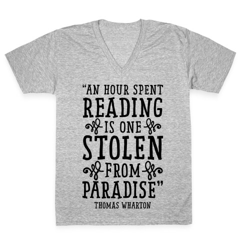 An Hour Spent Reading Is One Stolen From Paradise V-Neck Tee Shirt