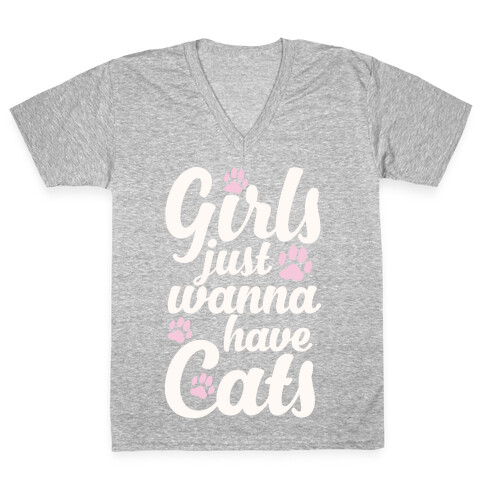 Girls Just Wanna Have Cats V-Neck Tee Shirt