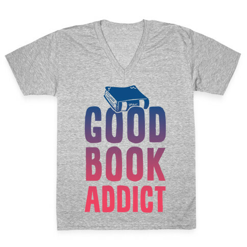 Good Book Addict V-Neck Tee Shirt