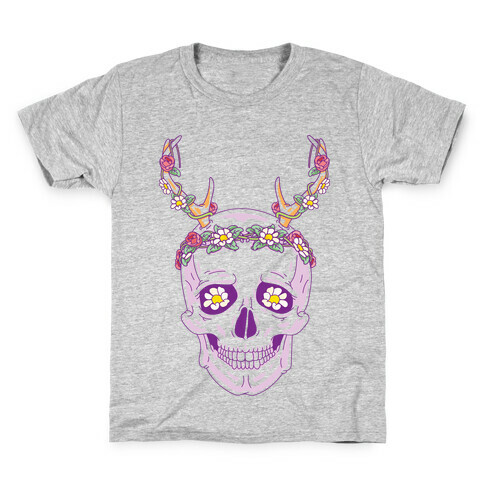 Flower Crown Skull Kids T-Shirt