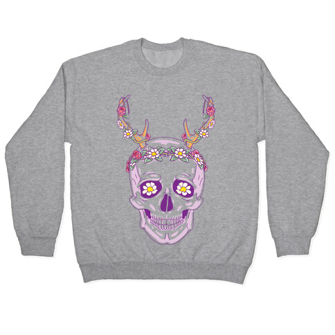 Flower Crown Skull Pullover