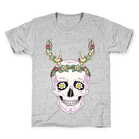 Flower Crown Skull Kids T-Shirt