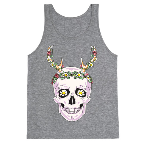 Flower Crown Skull Tank Top