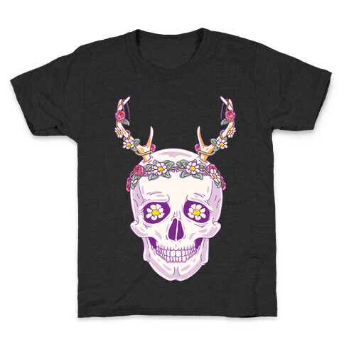 Flower Crown Skull Kids T-Shirt