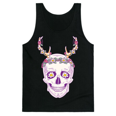 Flower Crown Skull Tank Top