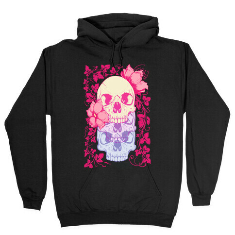 Skull of Vines and Flowers Hooded Sweatshirt