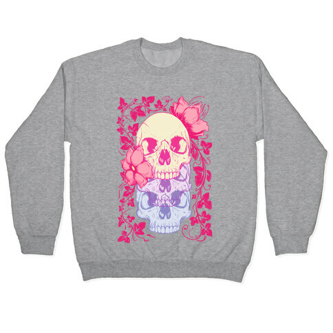 Skull of Vines and Flowers Pullover