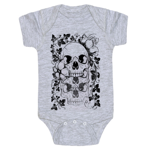 Skull of Vines and Flowers Baby One-Piece