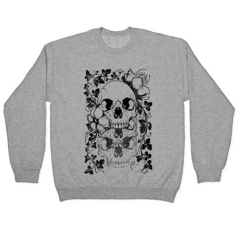 Skull of Vines and Flowers Pullover