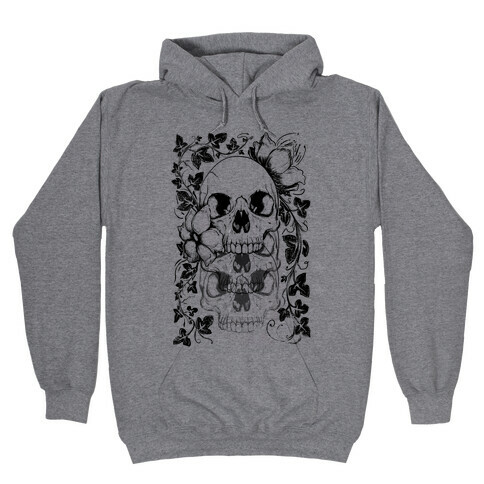 Skull of Vines and Flowers Hooded Sweatshirt