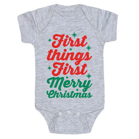 First Things First Merry Christmas Baby One-Piece