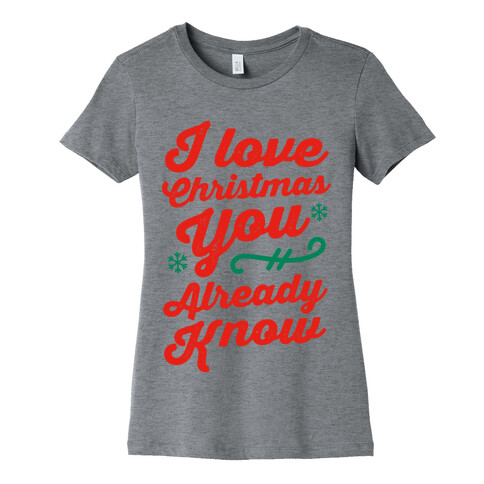 I Love Christmas You Already Know Womens T-Shirt