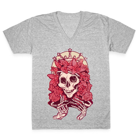 Mother's Lovely Skull V-Neck Tee Shirt