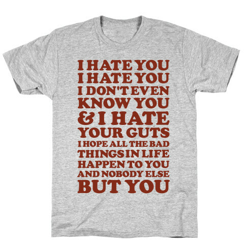 I Hate You I Hate You I Don't Even Know You and I Hate You T-Shirt