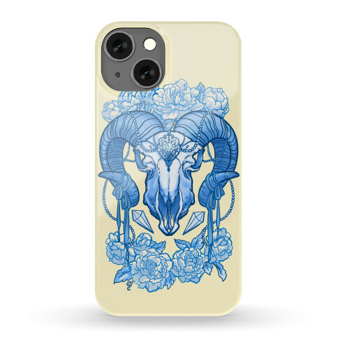 Flowery Ram Skull Phone Case