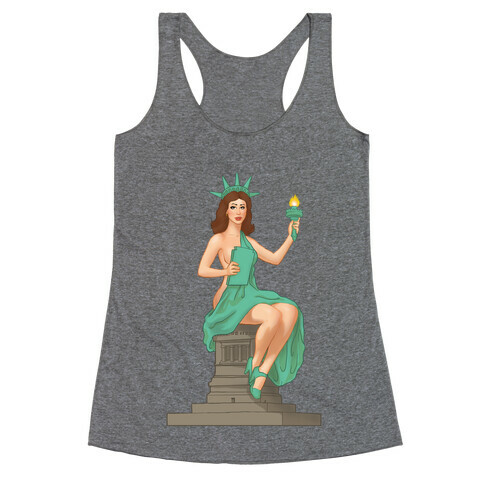 Lady Liberty Pin Up Racerback Tank Top