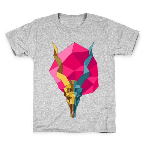 Geometric Blackbuck Skull Kids T-Shirt