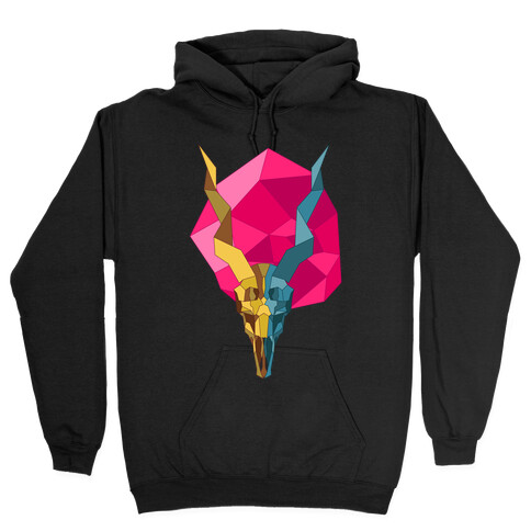 Geometric Blackbuck Skull Hooded Sweatshirt