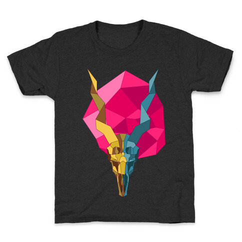 Geometric Blackbuck Skull Kids T-Shirt