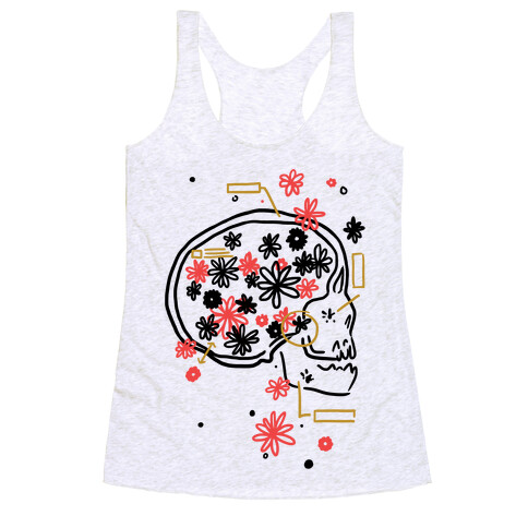 Terminal Daydream Flower Skull Racerback Tank Top